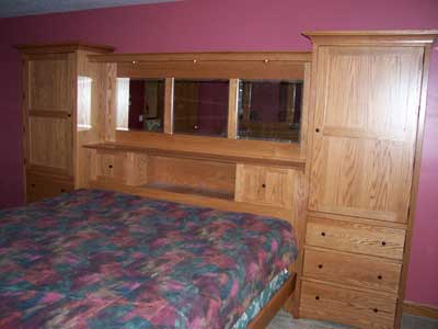 Amish Made Wall Unit Bedroom Set
