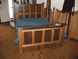 Amish Made Walnut and Cherry Mission Style Bed