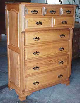Custom Amish Made Oak Chest on Chest