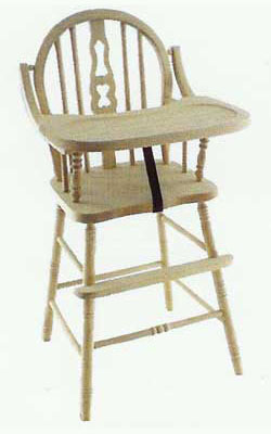 Amish Made Childrens Fiddle Back High Chair