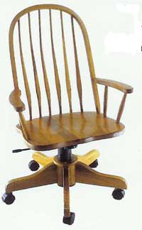 Locally Amish Made Deluxe Bent Feather Desk Chair