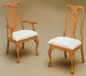 Amish Made Queen Anne Whip Chairs