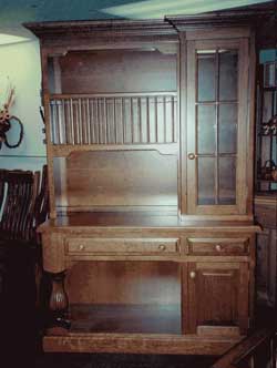 Amish Custom Made Cherry Hutch with Plate Rack