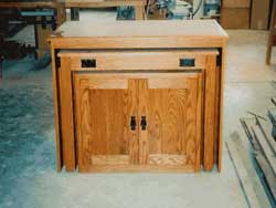Amish Custom Made Oak Diners Cabinet