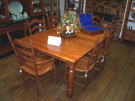 Amish Made Two Tone Cherry Farmhouse Table