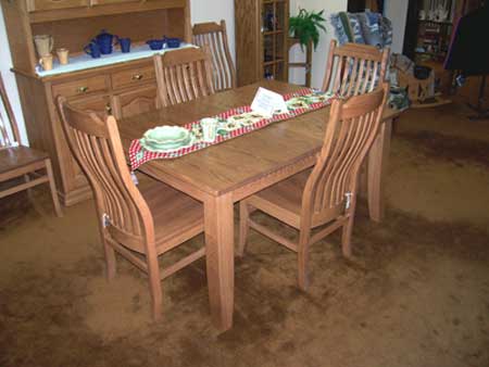 Amish Made Oak Shaker Farmhouse Table