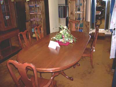 Amish Made Solid Top Cherry Queen Anne Table and Chairs