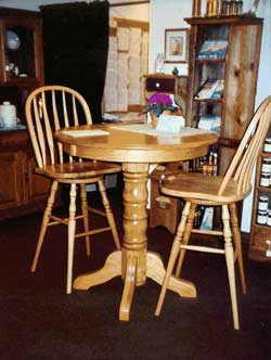 Amish Custom Made 36 Inch High Oak Pub Table