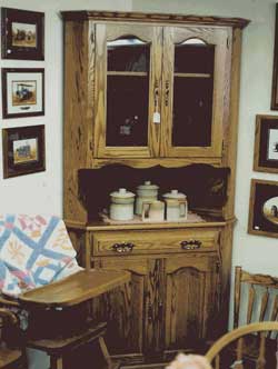 Amish Custom Made Standard Oak Corner Hutch