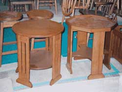 Amish Custom Made Oak Mission End Tables