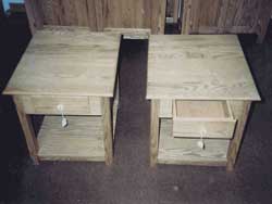 Amish Custom Made Oak Shaker End Tables with Drawer