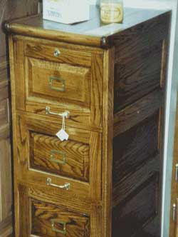 Amish Custom Made Oak File Cabinet with Locks
