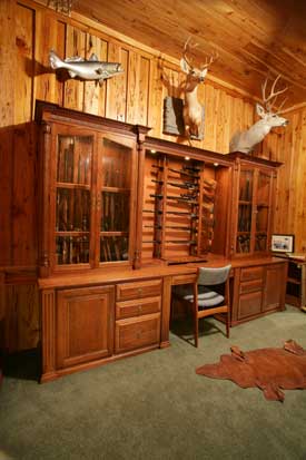 Locally Amish Custom Made Gun Cabinet Wall Unit Full View