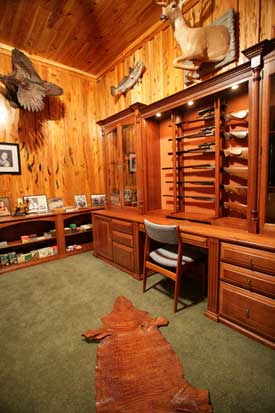 Locally Amish Custom Made Gun Cabinet Wall Unit Side View