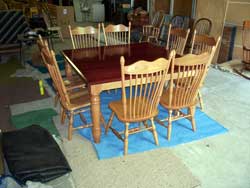 Amish Custom Made Two Tone Farmhouse Table