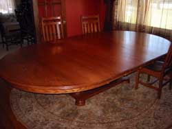 Custom Oak Oval Double Pedestal Table