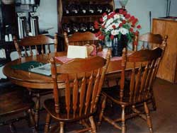 Locally Amish Custom Made Oak Oval Table with Ladderback Chairs