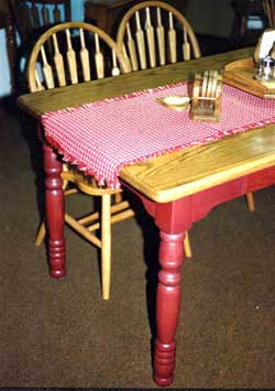 Amish Made Red Painted Farmhosue Table
